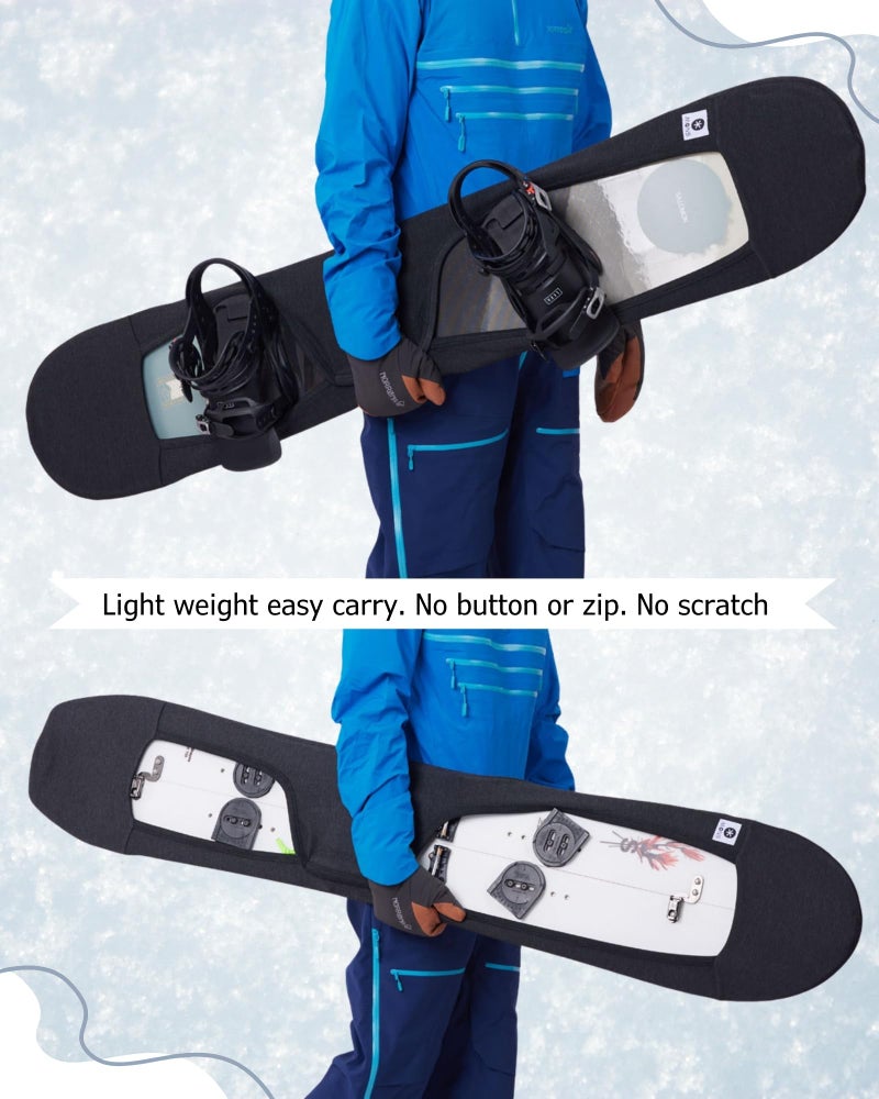 MONS Powder Snowboard Setback Stance Protection Soft Sleeve Cover with Binding On for packing in board bag Scratch-Resistant (L) - Image 3